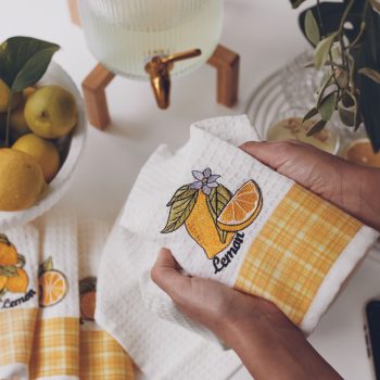 lemons yellow decorative kitchen towels