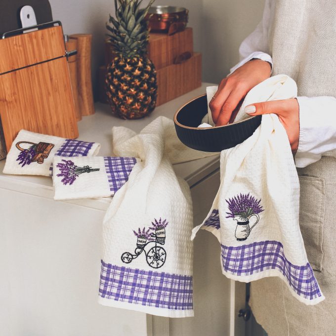 lavender purple kitchen dish towels